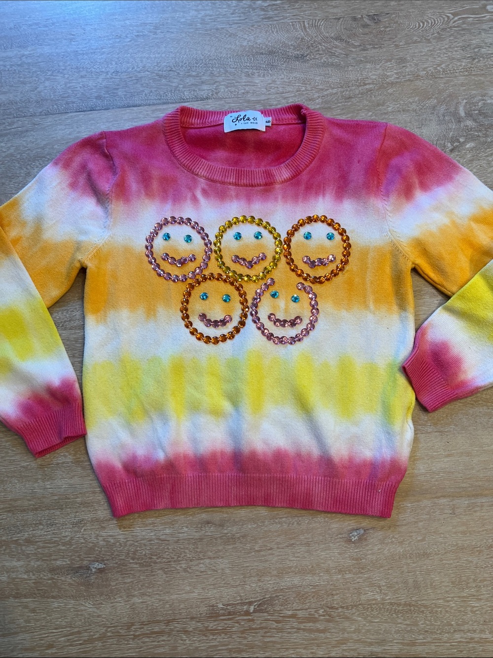 Lola and the boys size 6 tie die sweater GUC